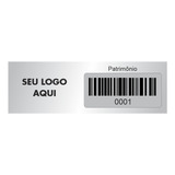 Kit 200 Placas De Patrimônio Alumínio Com Logotipo 46x15mm