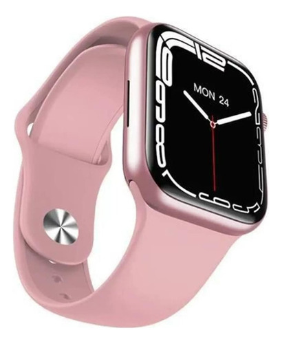 Smartwatch Watch7 27pro Series 7 W27 Pro Serie 7 2022 1.81  Caixa 44mm De  Alumínio  Rosa, Pulseira De  Silicone Smartwatch