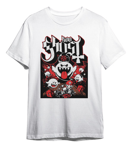 Camiseta Basica Ghost Boo Game Banda Rock Cartoon Unissex