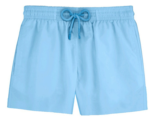 Short Bermuda Masculino Azul Celeste Básico Praia