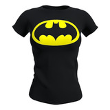 Polera Mujer Batman, Logo Escudo, 100% Algodón