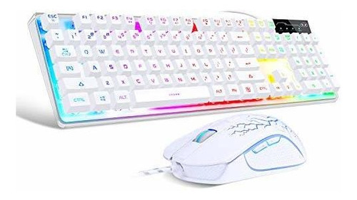 Combo De Teclado Y Ratón Para Juegos, K1 Led Arco Iris Retro