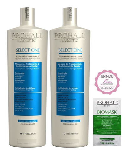 Prohall Escova Progressiva Select One Sem Formol 2x1000ml