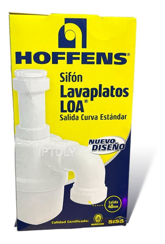 Sifón Lavaplatos Entrada ( 1 ½ - 1 1/4) Salida Curva 40mm