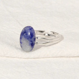 Anillo De Mujer Piedras Naturales Sodalita Azul