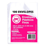 Saco Plastico Envelope 24x33 0,06 A4 Ofício C/4furos C/100un