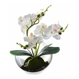Planta Orquídea Artificial En Vaso Blanco