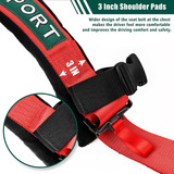 Ding.pai 5 Point Racing Harness Red Safety Harness Set With