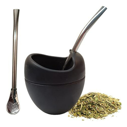 Set De Mate, 6 Oz Con Bombilla Y Cepillo De Limpieza, Acero 