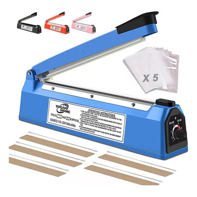 Yuguo Home® Sellador de Bolsas 20cm 400W 8 Ajustes de Temperatura Ancho 3mm Mantenga los Alimentos Frescos Sella Plástico Mylar Polietileno\u002FPE\u002FPP Regalo y Resistencias Para Maquina para Termoencogible | MercadoLibre