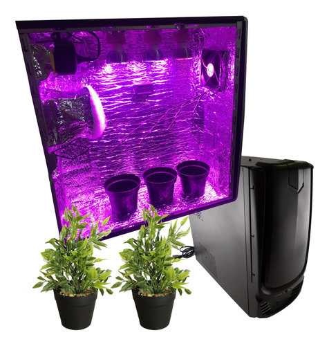 Estufa Secreta Pc Grow Gabinete Novo 4 Lampada 112w Led