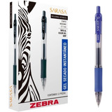 Caja 12 Plumas Zebra Sarasa Bolígrafo Gel Azul P/medio 0.7mm