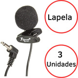 3 Microfones De Lapela Com Fio P/ Celular Barato Revenda Nf