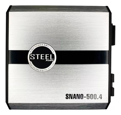 Amplificador Steel Audio Snano-500.4 4 Canales Color Plateado