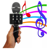 Micrófono Inalámbrico Karaoke, Lector De Tarjetas Sd Bluetooth De 3 W, Color Negro