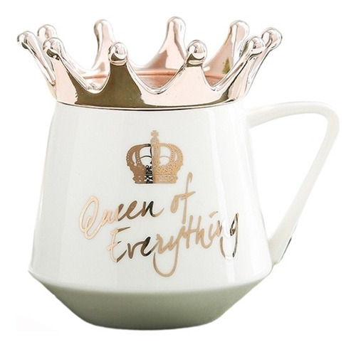 2024 Taza Blanca Queen Of Everything Con Tapa De Corona