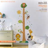 Vinilo Decorativo Medidor Infantil Altura Ánimales Safari