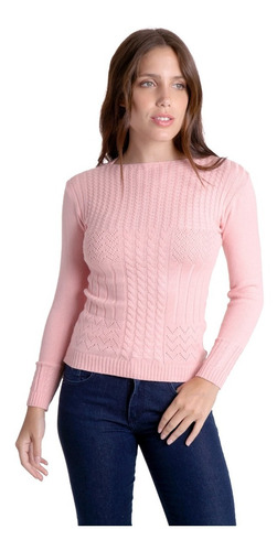 Sweater Yara (art 433) Cuello Bote Trenzado Hilado Manhattan