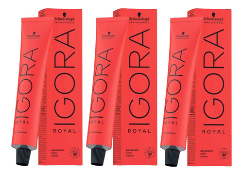 Kit Coloração Igora Royal 7-77 Tintura Permanente 3 Produtos