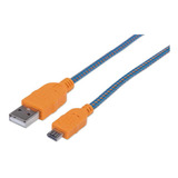 Cable Usb Micro-b 2.0 Manhattan 352734 Velocidad 480mbps 1m 