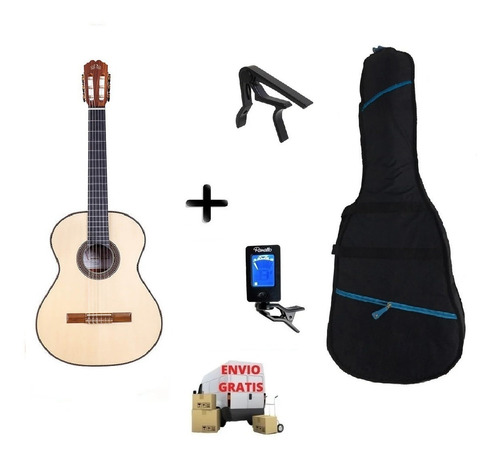 Guitarra Criolla La Alpujarra 90 + Funda + Capo + Afinador