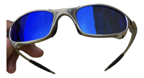 Óculos De Sol Juliet Plasma Lente Azul Escuro Kit Preto 