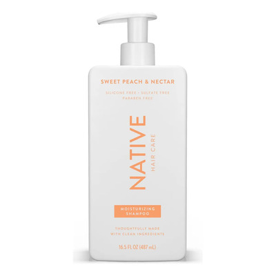 Shampoo Native Hidratante - Sweet Peach & Nectar | Sin Sulfatos, Parabenos ni Siliconas | Vegano y Libre de Crueldad | Hidratación Profunda y Fragancia Refrescante | 16.5 oz (487 mL)​ | Envío gratis