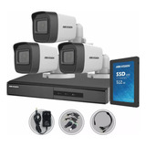 Kit Seguridad Dvr 4ch Hikvision 1080p + Ssd + 3 Camara