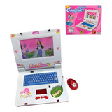 Computador Notebook Brinquedo Infantil C/ Luzes E Som Rosa