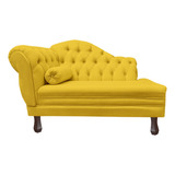 Recamier Direito Larissa 120cm Sala De Estar Suede Amarelo