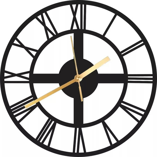 Reloj De Pared Gigante Diseño Deco Números Romanos 80cm 