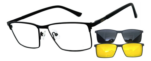Armação Óculos Grau Premium Clip On Solar Original 