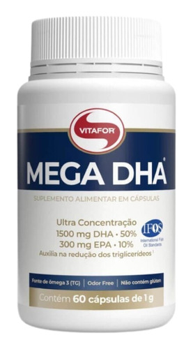 Vitafor Omega 3 Mega Dha 1500mg  Epa 300mg 60 Cáps Selo Ifos