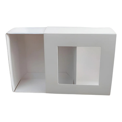 25 Cajas Sulfatada Tipo Cerillo 8 X 8 X 3 Cm Con Ventana Blanco