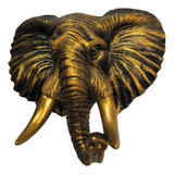 Estatua De Pared Con Cabeza De Elefante De Poliresina