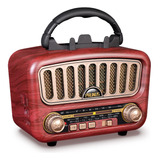 Prunus J-180 - Altavoz Bluetooth De Radio Retro Vintage Con