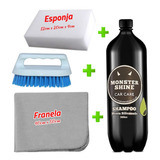 Shampoo Auto / Moto Ph Neutro + Esponja + Franela + Cepillo