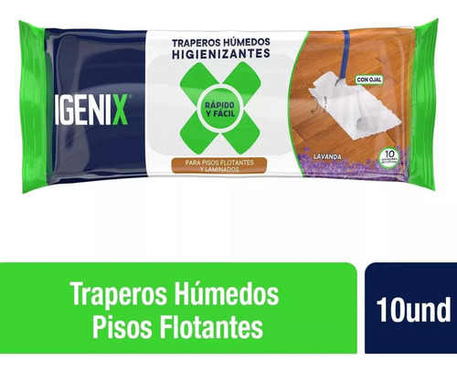 Traperos Humedo Pisos Flotante Lavanda Igenix 10u