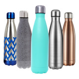 Botella De Agua Metálica Elegante Diseño Variedad Cromática