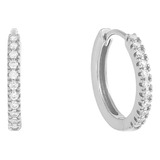 Argollas De Plata 925 Brillantes 15 Mm Hombre Y Mujer