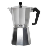 Cafetera Aluminio Hudson Estilo Italiano 9 Pocillos Color Plateado