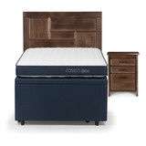 Bed Boxet Rosen Upline 1,5 Plazas + Muebles Dolce