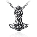 Collar Vikingo Amuleto Odin Nórdico Acero Inoxidable Hombre