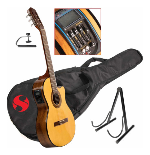 Guitarra Clásica Gracia M10 Eq Prener + Capo+funda + Soporte