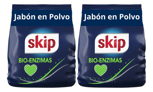 Pack X2u Jabón En Polvo Baja Espuma Cuida Tu Ropa Skip 2.5kg