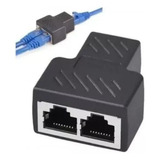 Conector Extensor Duplicador Rj45 Splitter Plug T Preto