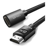 Cabo Extensor Vídeo Ugreen Hdmi Macho/fêmea 8k60hz 1m Preto