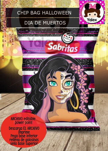 Dulcero Halloween Día Muertos Digital 100 Chip Bag Imprime