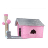 Arranhador Casa Para Gatos Premium Modelo Austin Com Bolinha