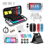 Kit De Estuche Y Accesorios Para Nintendo Switch Oled 35 Pzs